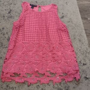 INC International Concepts Pink Textured Sleeveless Top